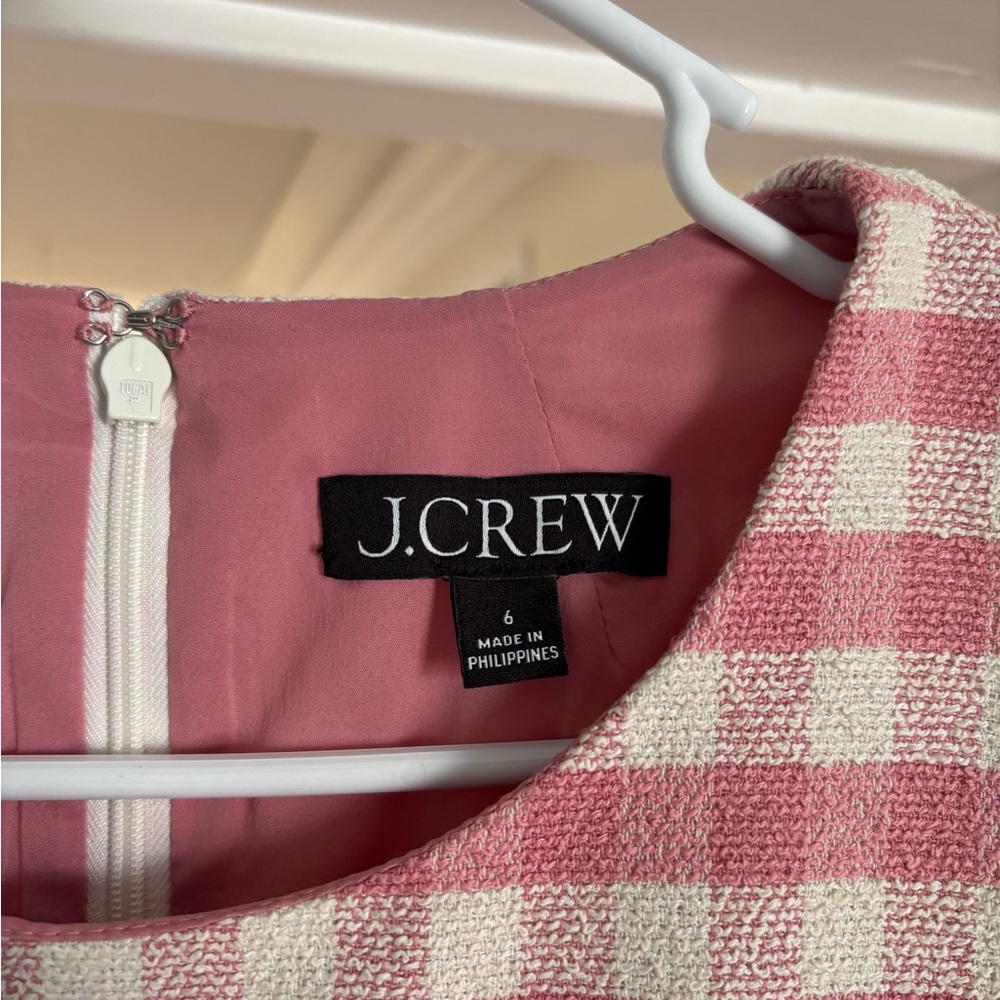J. Crew Gingham Mini Dress in Pink and White - Picture 7 of 8
